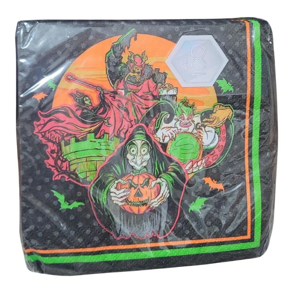 Disney Villains Party Set for 18 Haunted Halloween Decoration Tablecover Napkins